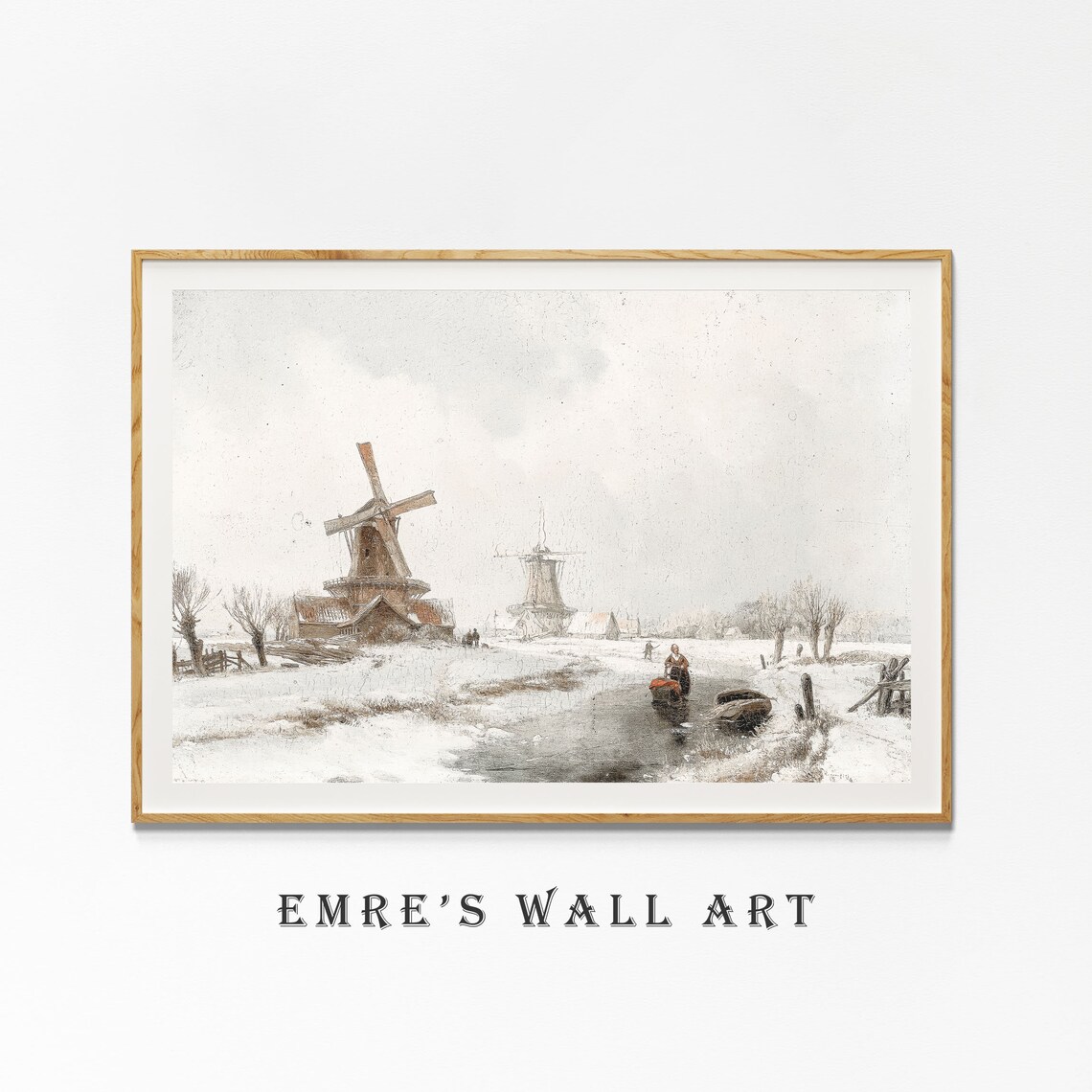 Winter Landscape Vintage Farmhouse Art Print - Image 4