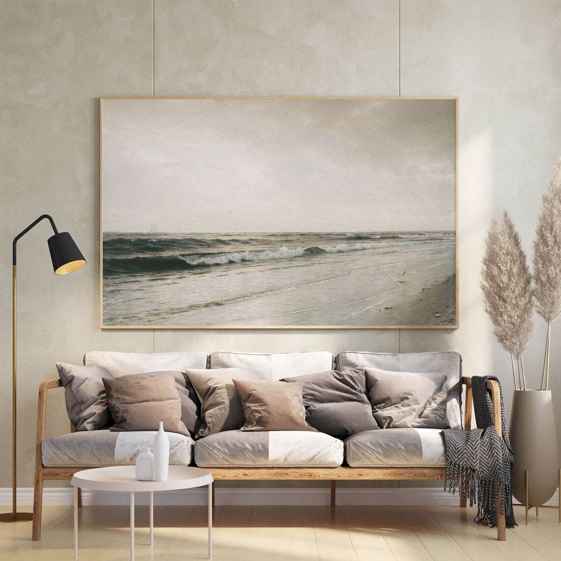 Vintage Seascape Oil Painting Ocean Wave Art Print - Image 2
