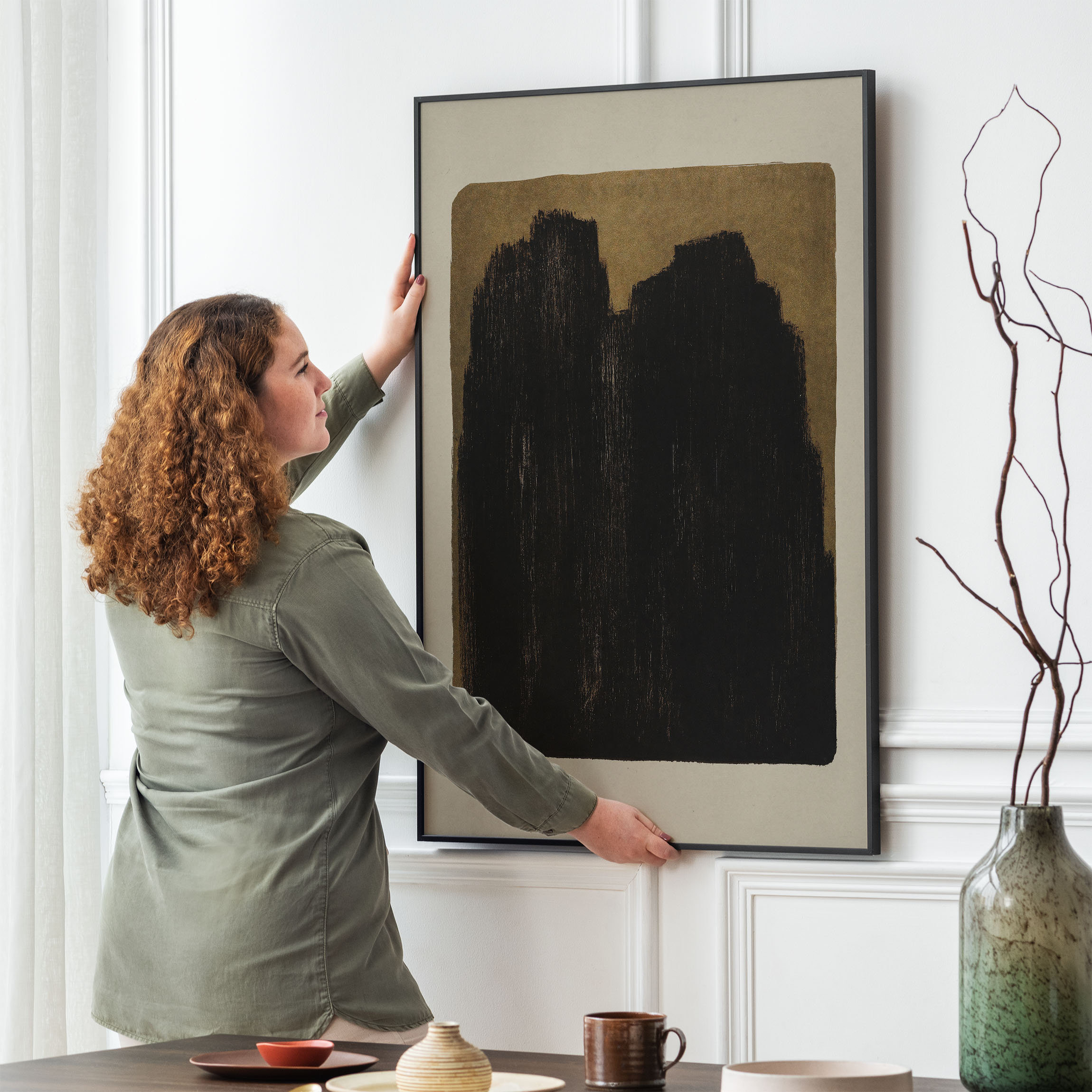 Abstract Painting Vintage Earth Tone Art Print - Image 2
