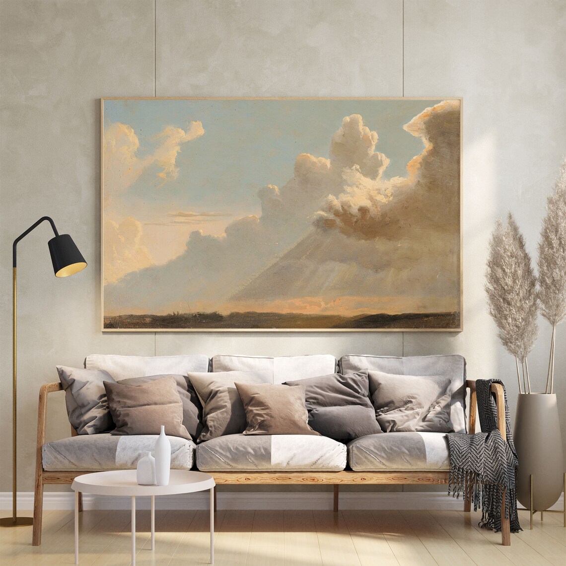 Cloud Landscape Painting, Vintage Country Sky Art Print - Image 2