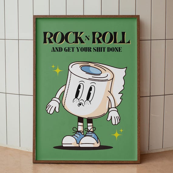 Cute Bathroom Wall Art Funny Print Trendy Minimalist Typography Poster