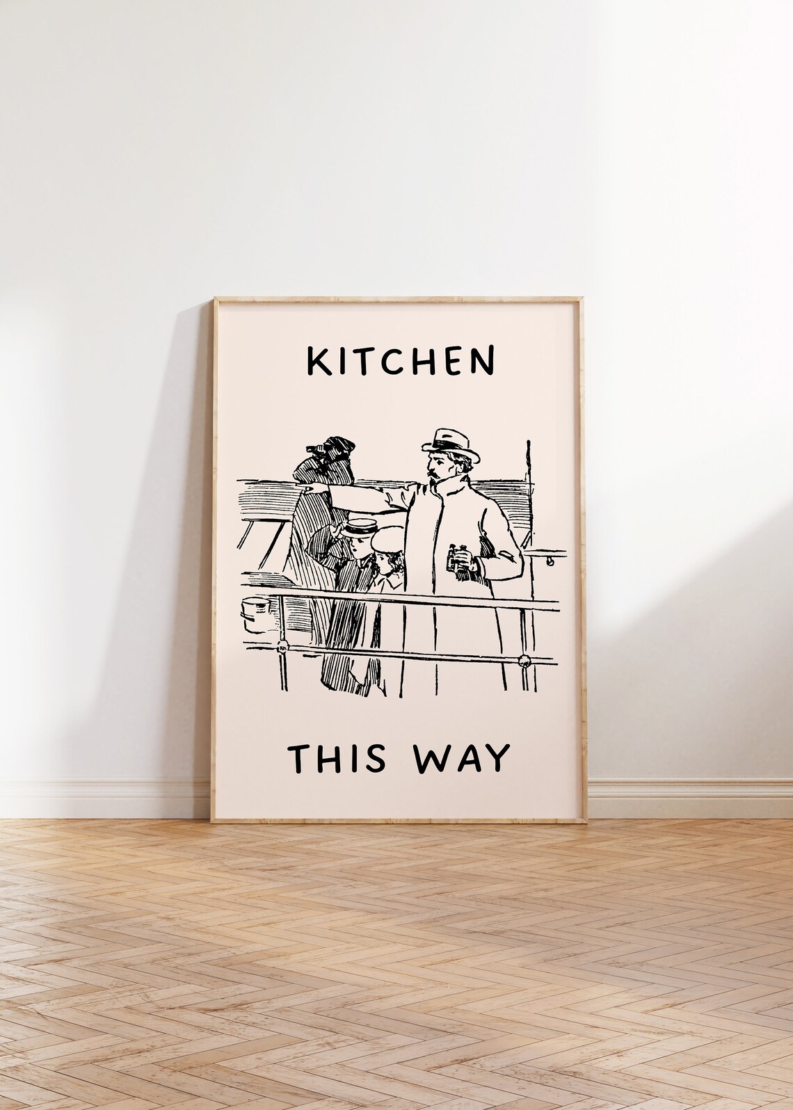 Kitchen This Way Vintage Sailor Sketch Funny Sign Quote Poster - Image 2