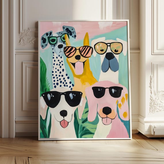Cool Dogs Colorful Dog Squad, Kids Room Poster