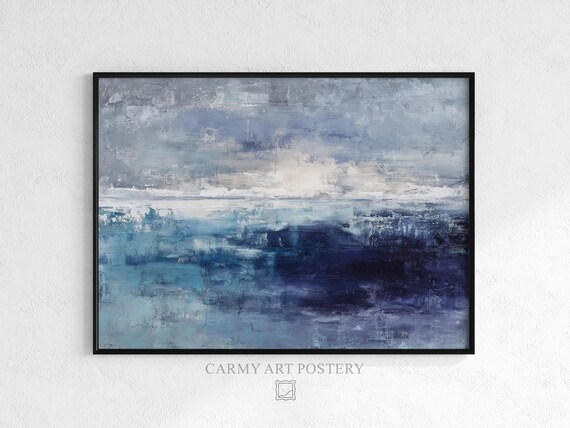 Moody Abstract Coastal Art Print, Serene Minimalist