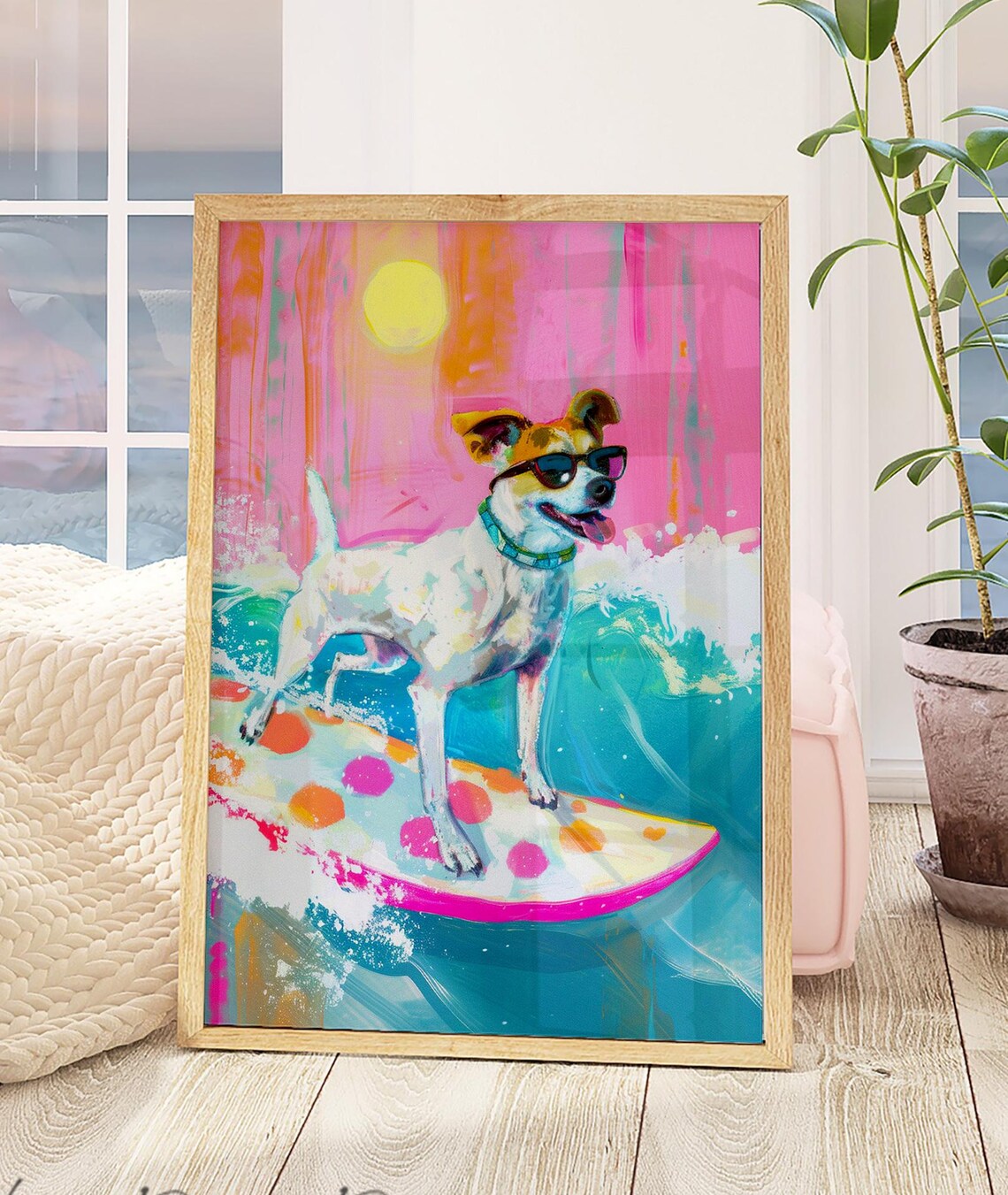 Beach Dogs Jack Russell Coastal Canine Heaven Art Print