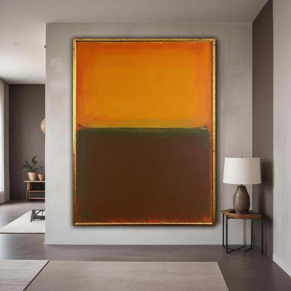 Mark Rothko Inspired Abstract Canvas Orange And Brown Color Block Wall Art Modern Minimalist Decoration Gift Home Decor