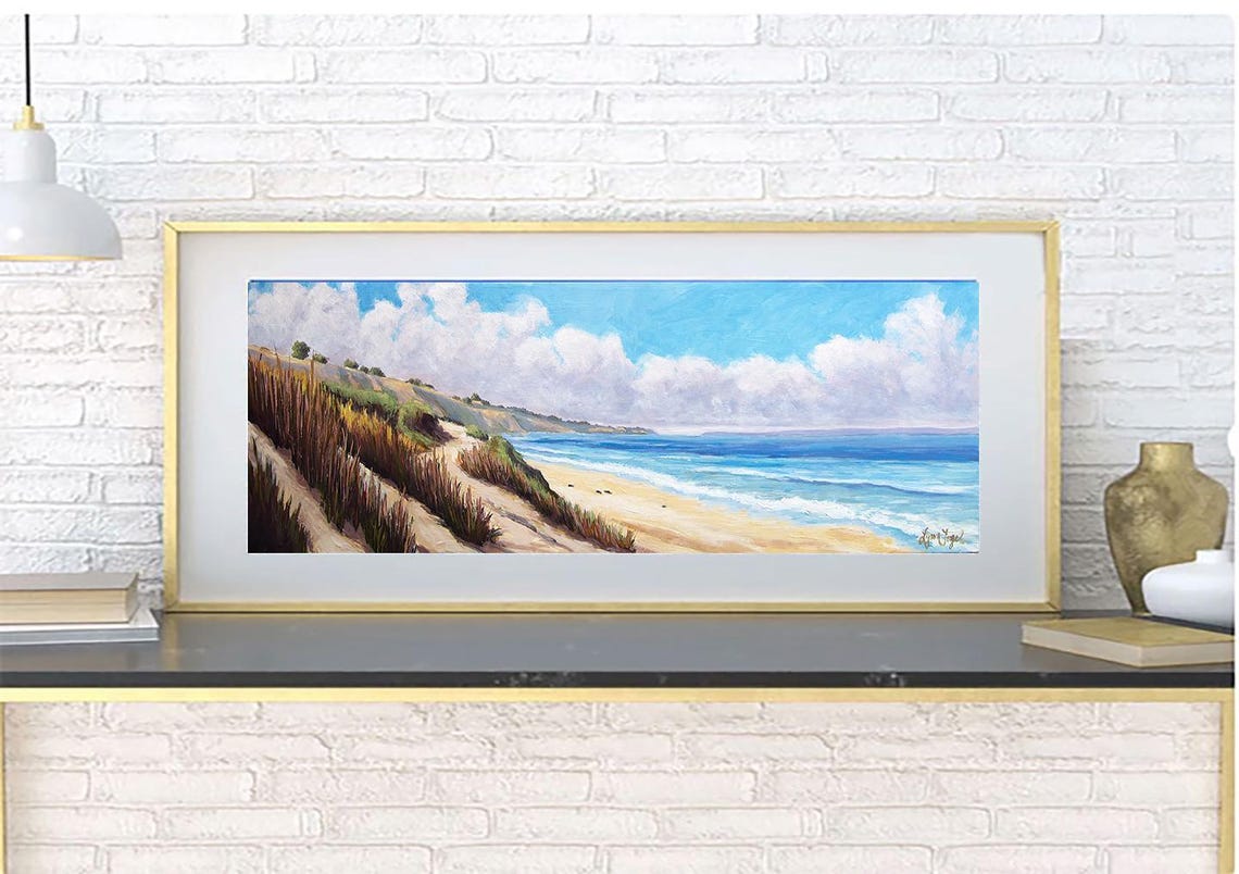Ellwood Beach Panoramic Sandy Shore Bluffs Blue Ocean Poster - Image 4