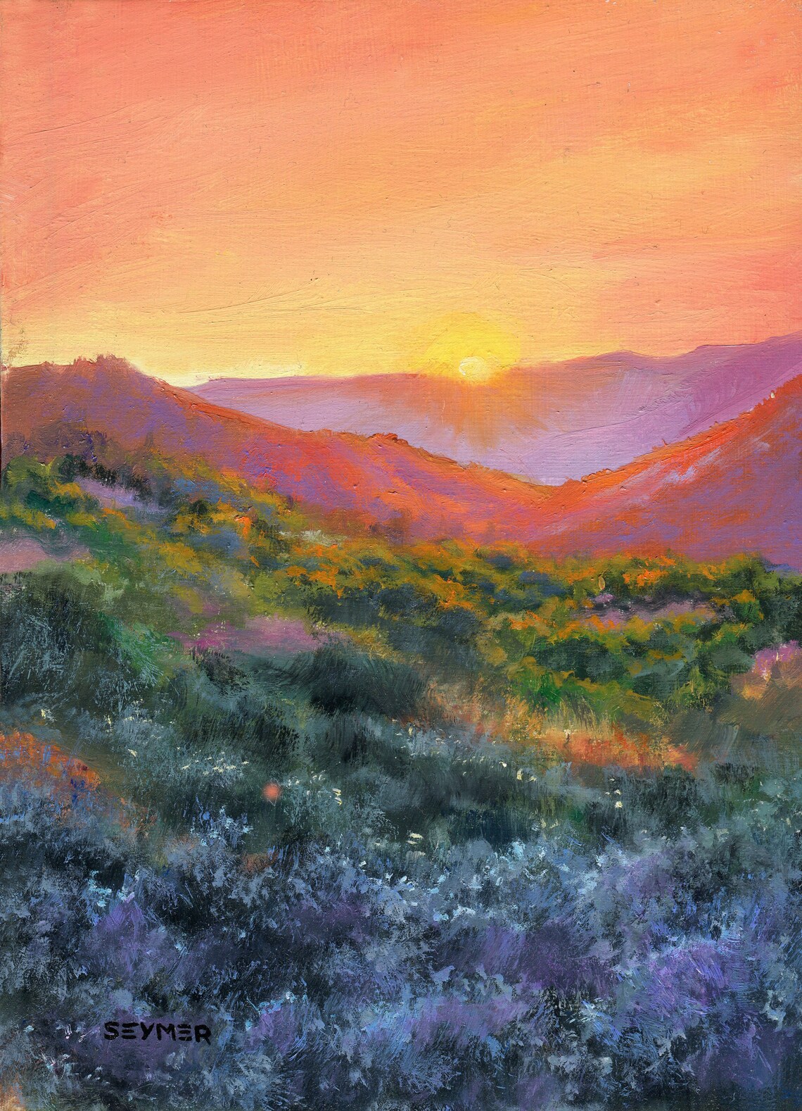 Arizona Desert Sunset Landscape Art Print, Rustic - Image 6