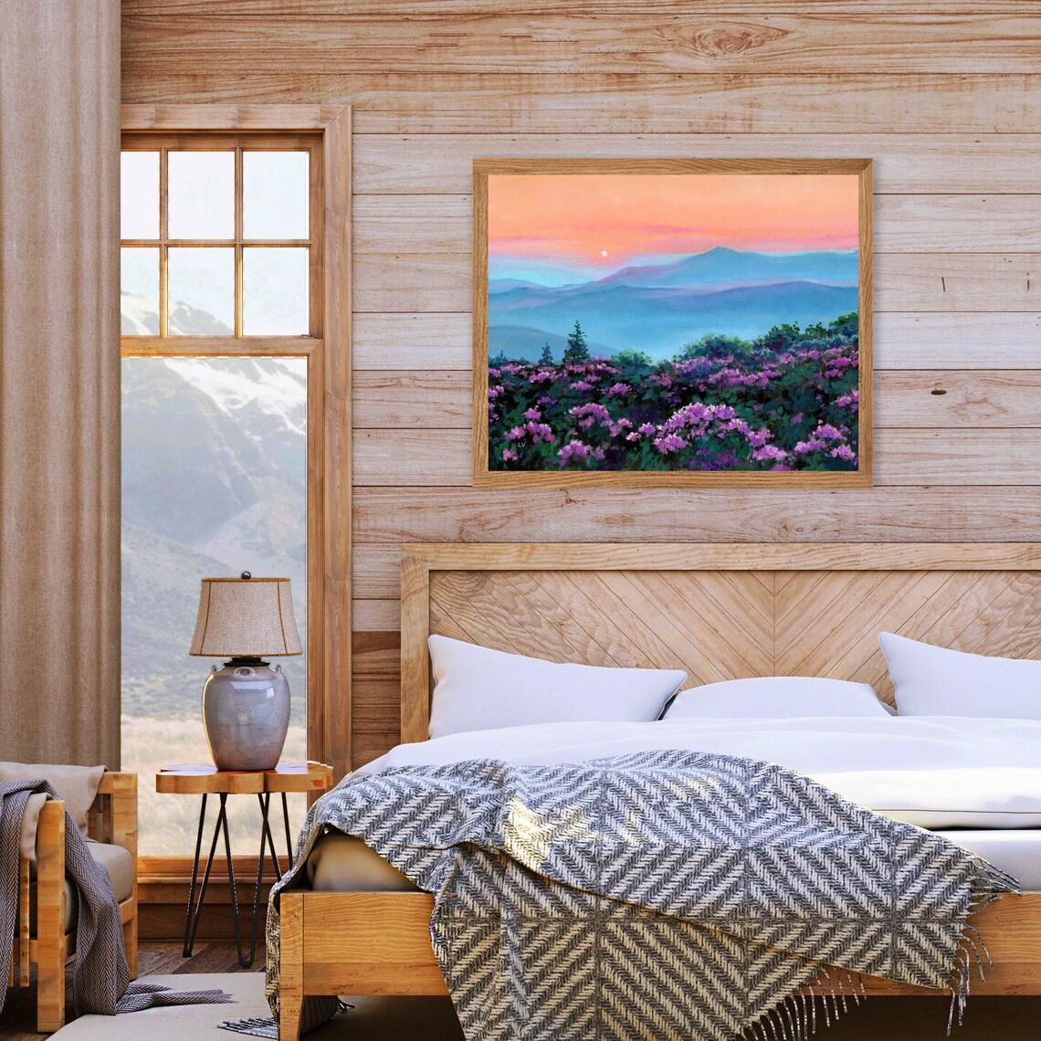 Sunset Mountains Art Print, Blue Ridge Landscape - Image 3