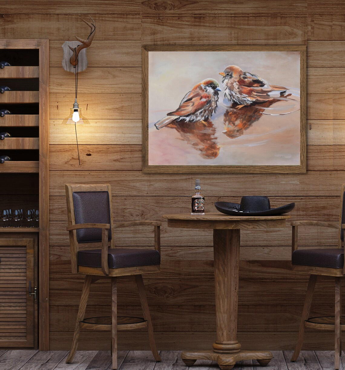 Sparrow Vintage Farmhouse Bird Art Print, Country House - Image 3