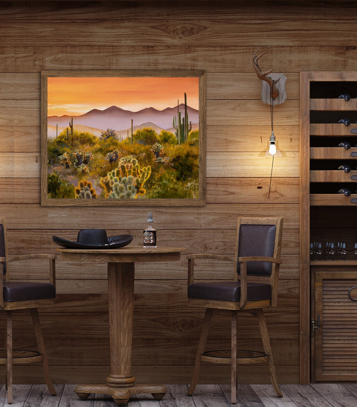 Sonoran Desert Sunset With Saguaro And Cholla Cacti Landscape Poster - Image 4