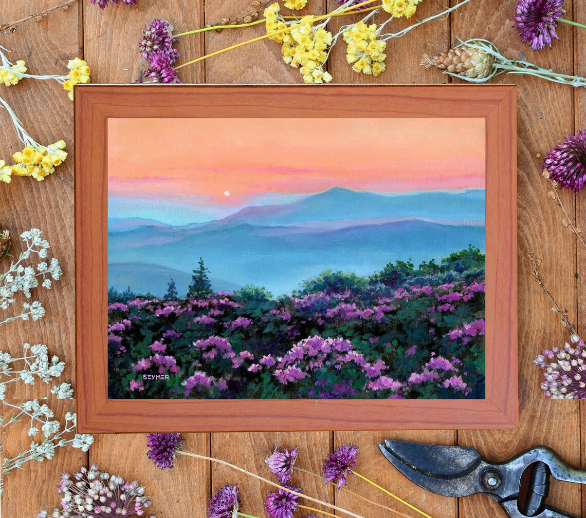 Blue Ridge Mountains Oil Painting Print, Virginia Landscape - Image 3