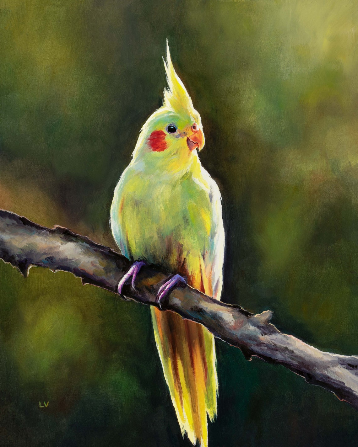 Yellow Cockatiel Art Print Cockatoo Painting Poster Australian Birds Wall Art Bathroom Exotic Bird Portrait Wildlife Cockatiel Owner Gift - Image 6