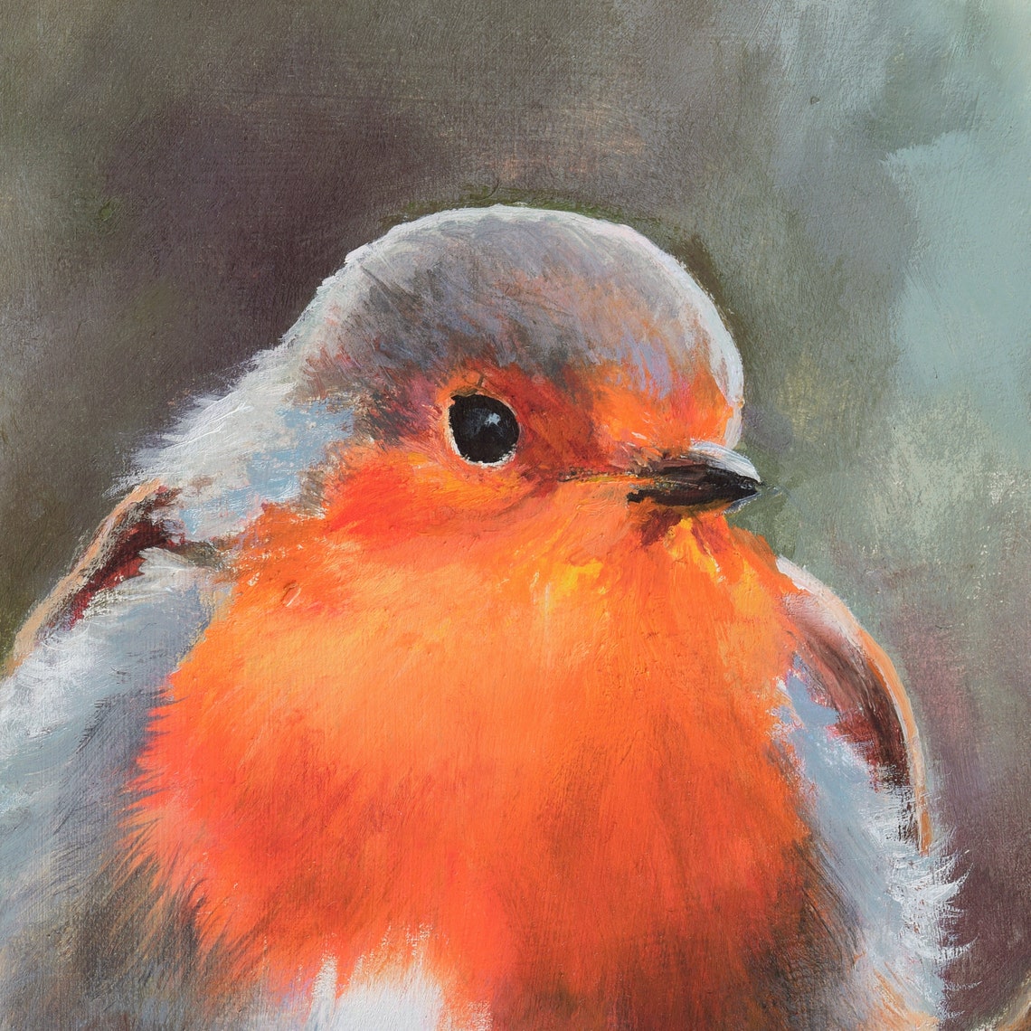 European Robin with a Bright Red Breast Perched on a Branch Poster - Image 3