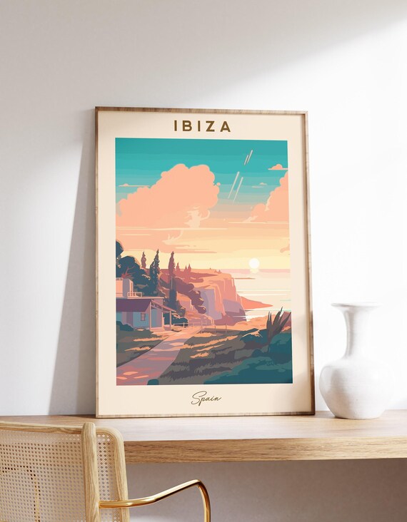 Ibiza Spain Vintage Travel Poster