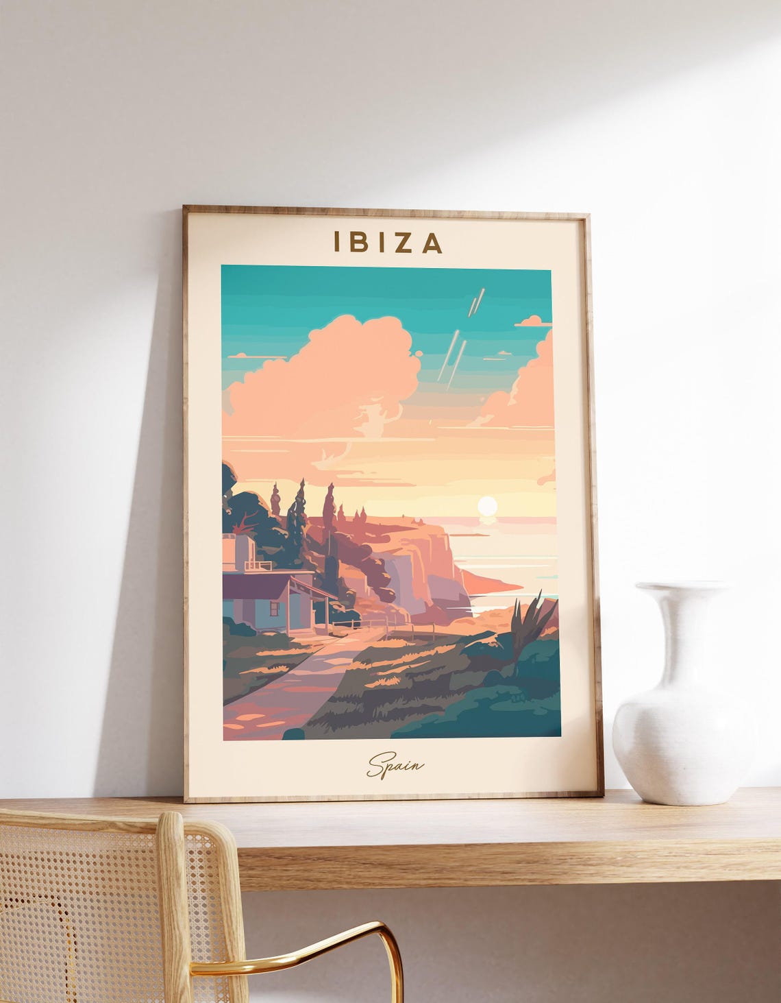 Ibiza Spain Vintage Travel Poster