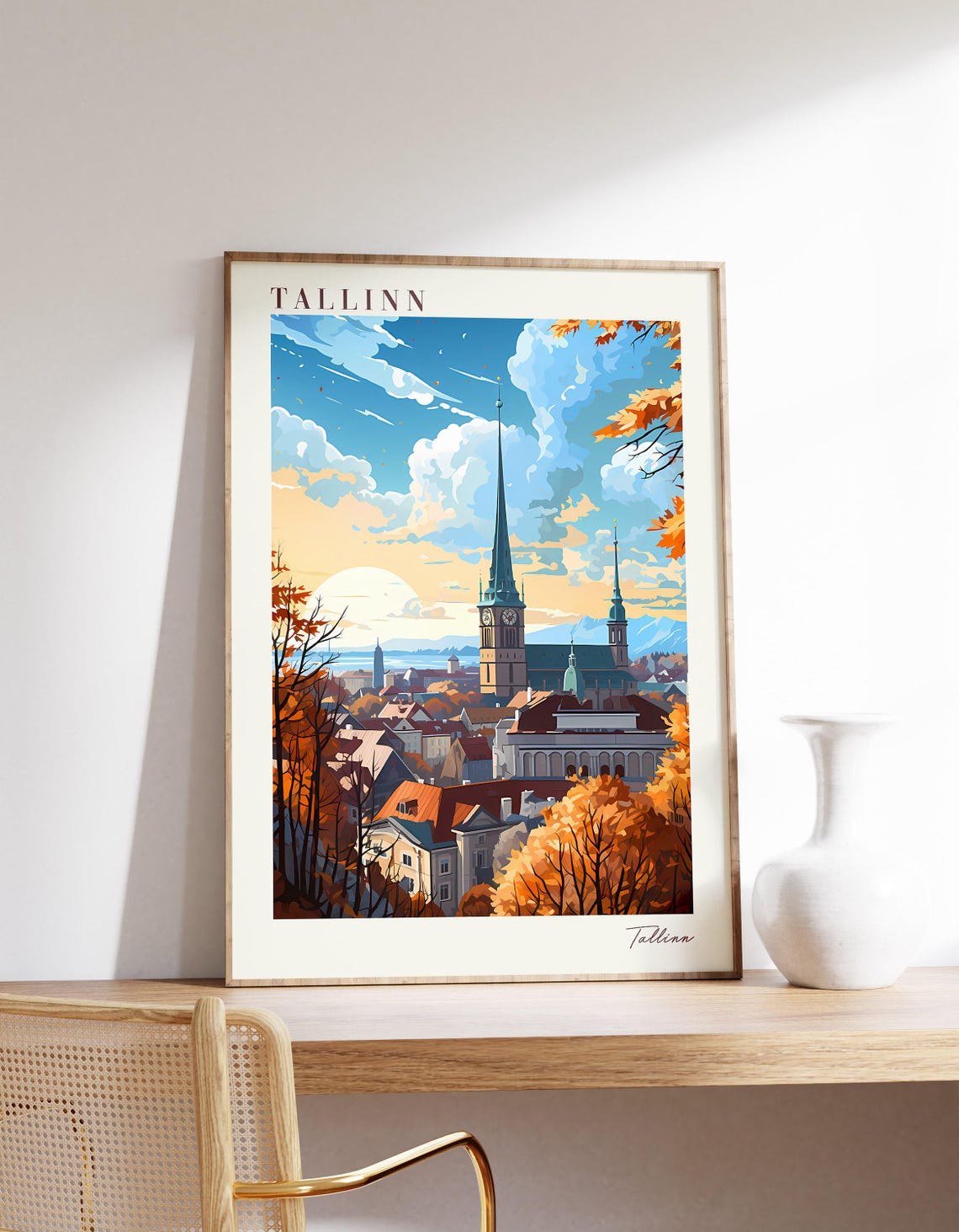 Tallinn Estonia Old Town Spires Autumn Skyline Europe Poster