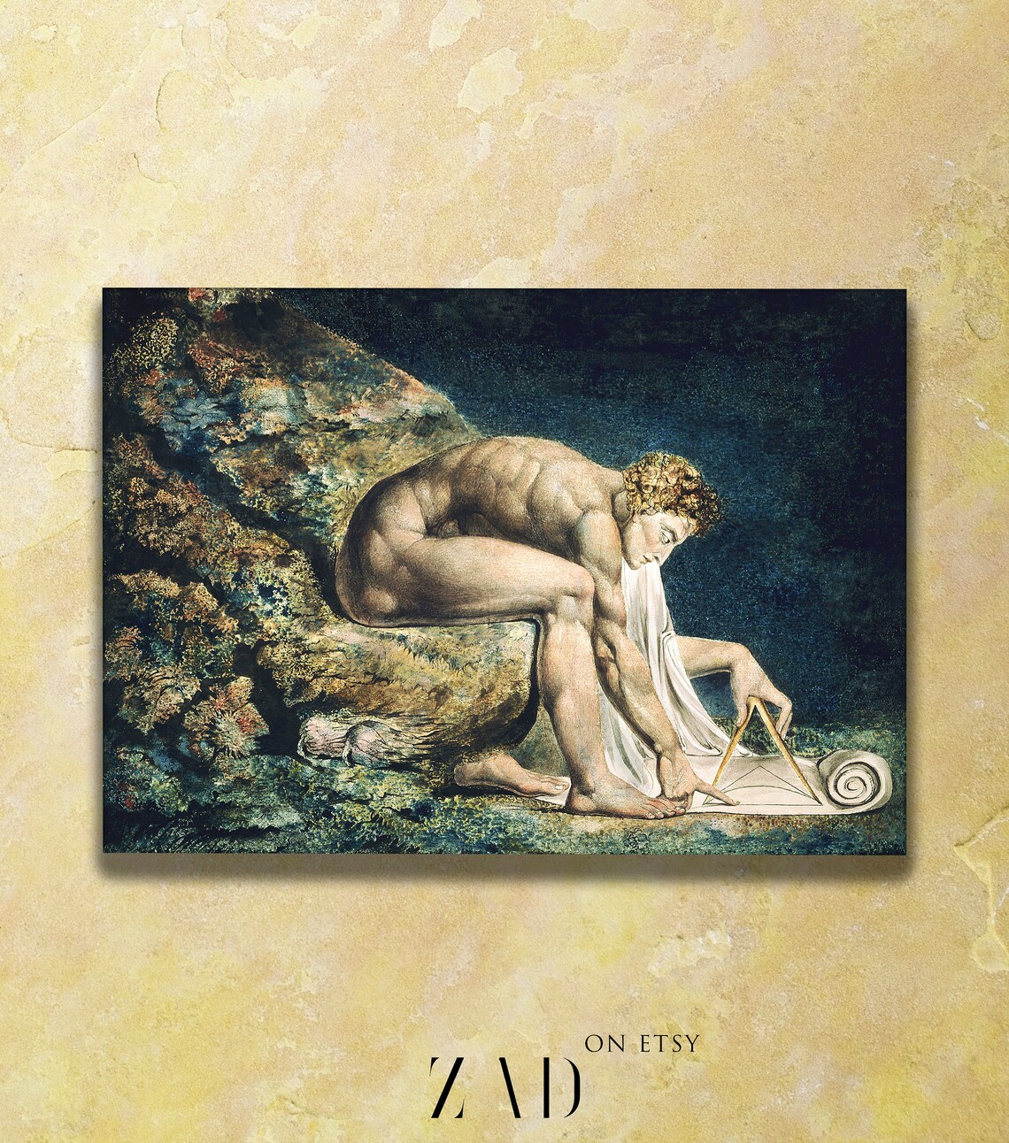 William Blake Newton 1795 Classic Art Print