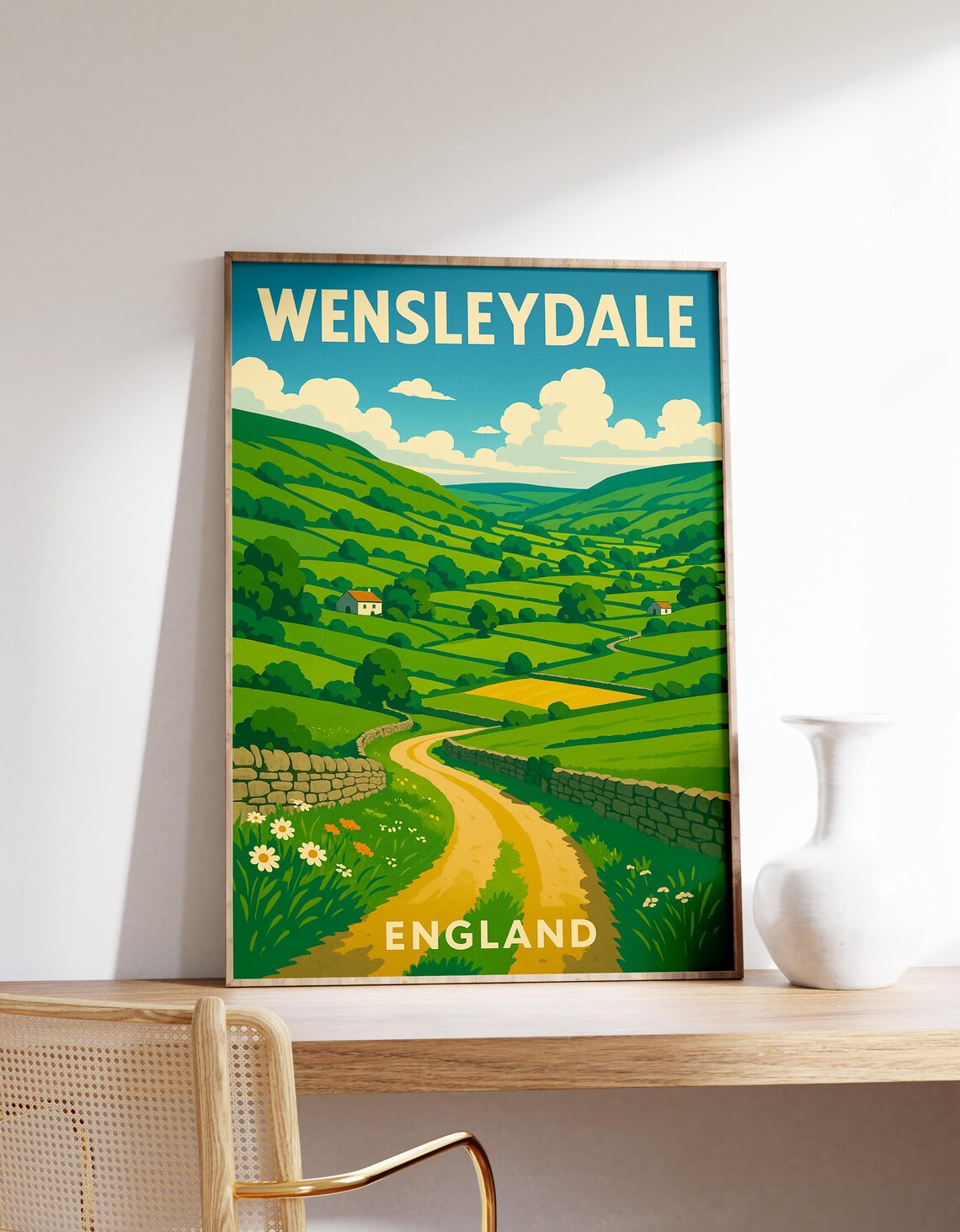 Wensleydale Poster Print, Yorkshire Dales Countryside
