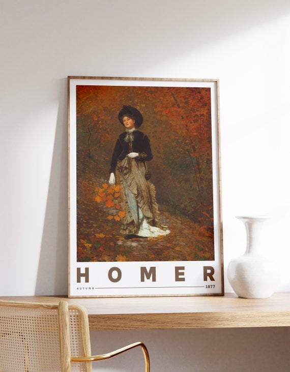 Winslow Homer Print Autumn 1877 Farmhouse Decor Museum Exhibition Poster Watercolor Painting