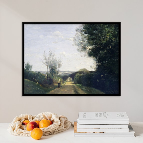 Country Road Paris Countryside Vintage Impressionist Art Poster