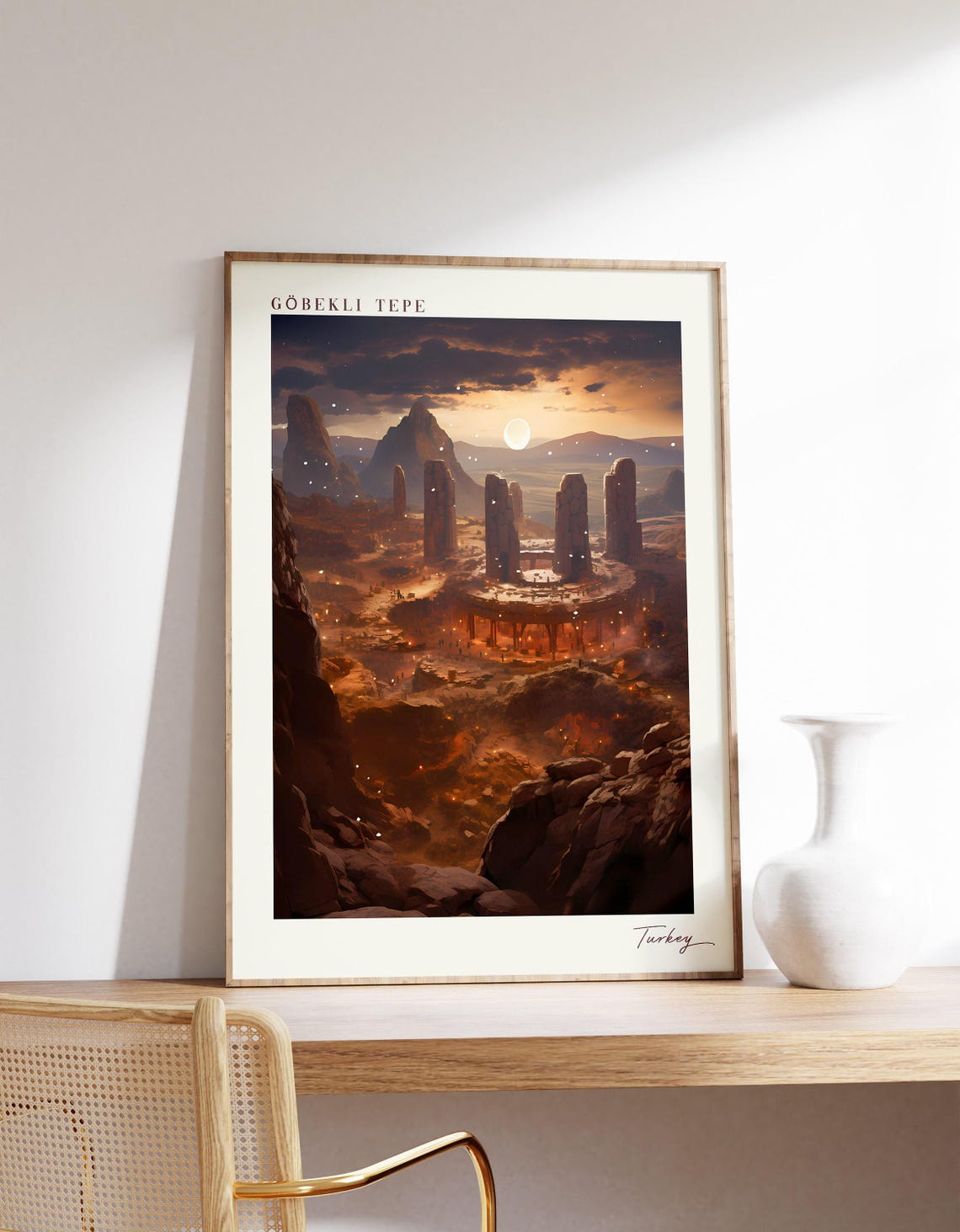 Gobekli Tepe Turkey Ancient Stone Circle Sunset History Travel Poster