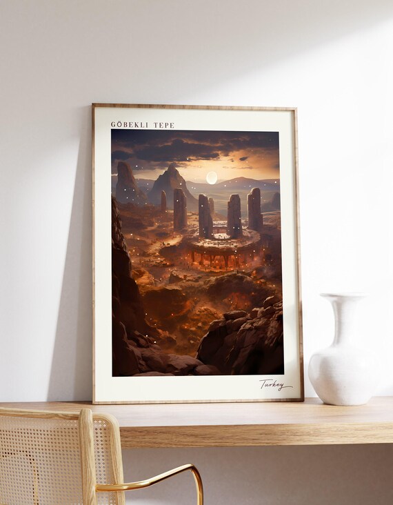Gobekli Tepe Turkey Ancient Stone Circle Sunset History Travel Poster