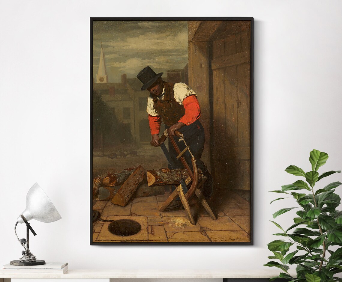 Charles E Weir The Wood Sawyer 1842 Vintage Poster Print