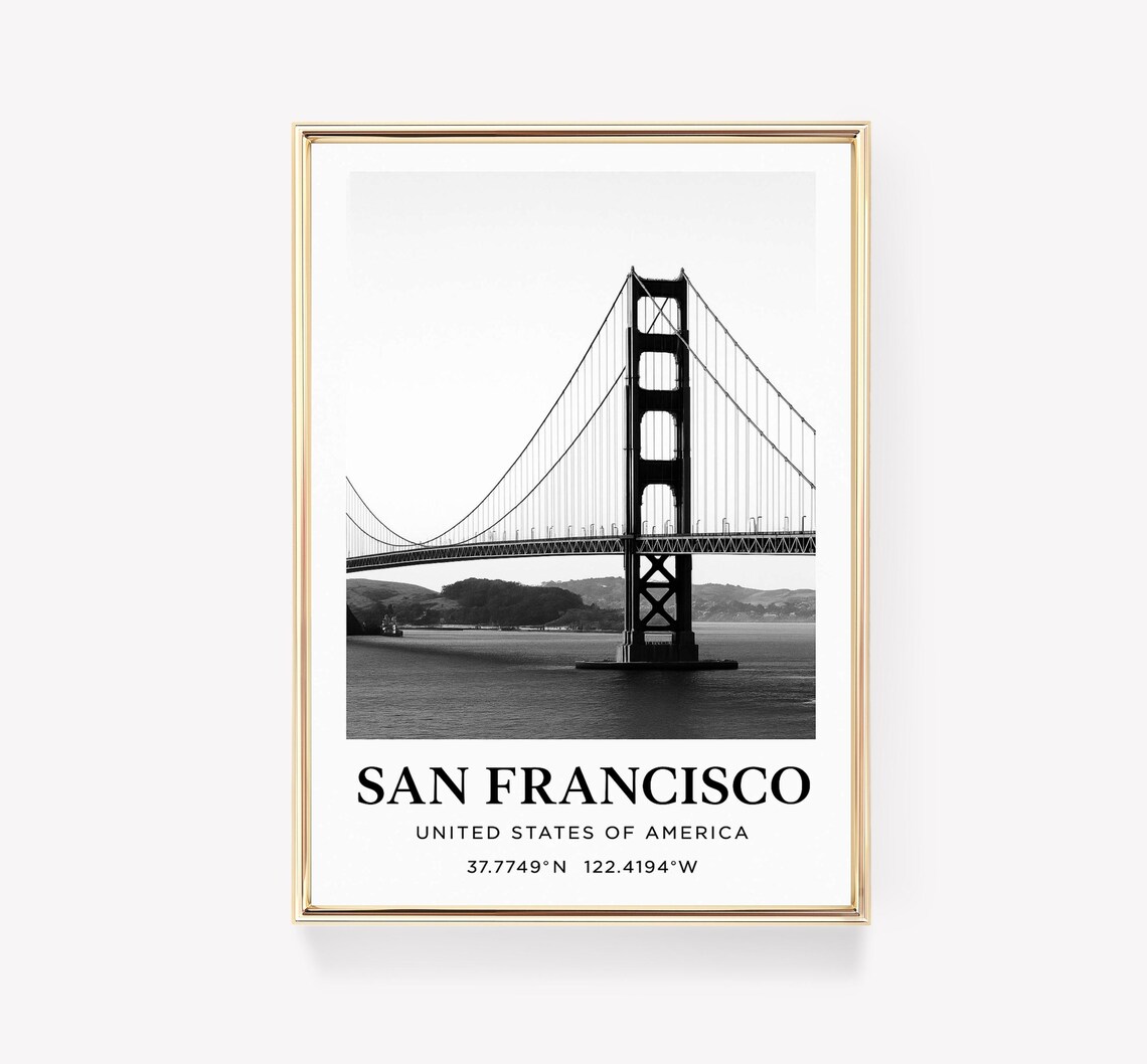 San Francisco Vintage Travel Poster, Retro Decor