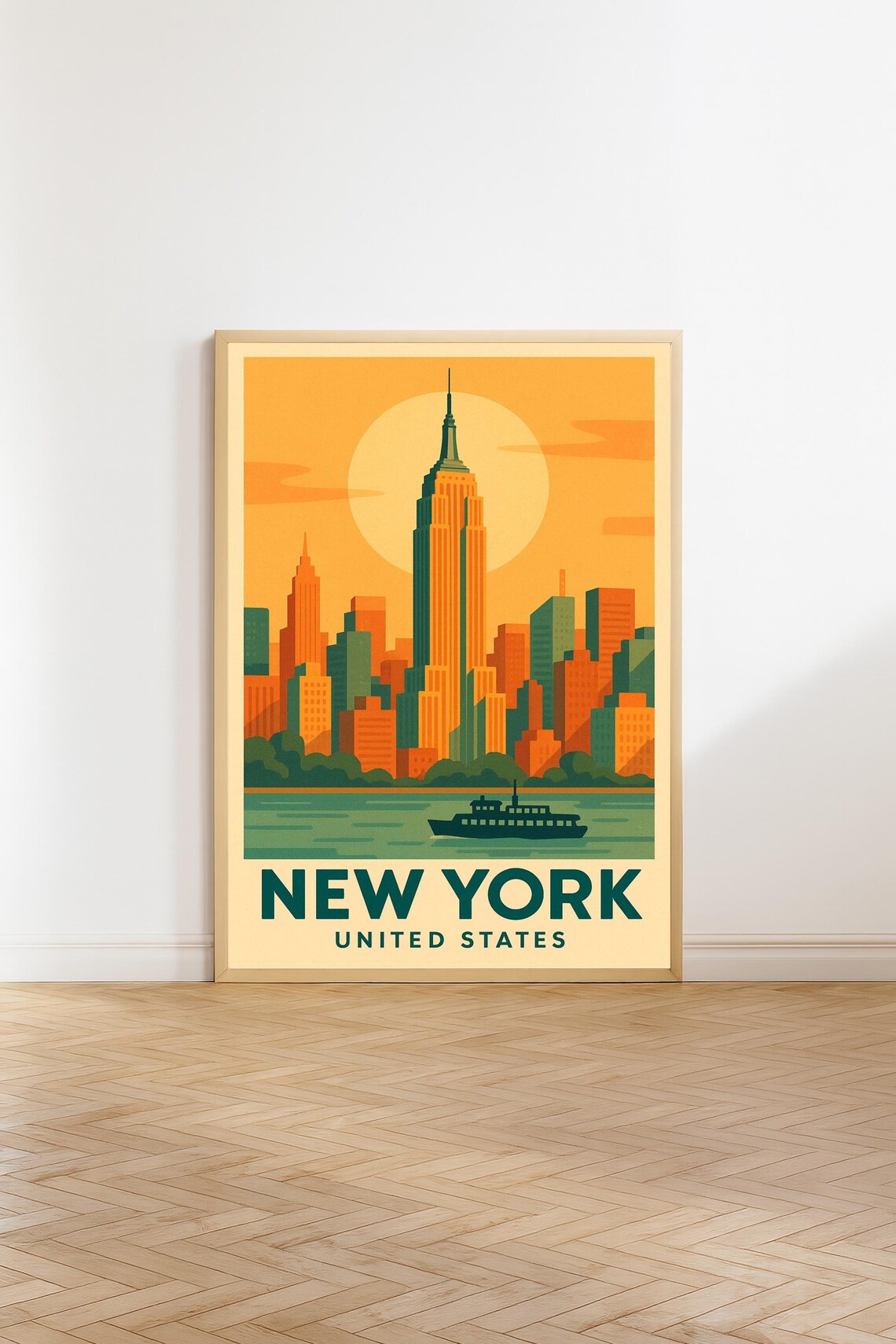 New York Vintage Travel Poster, Retro Decor