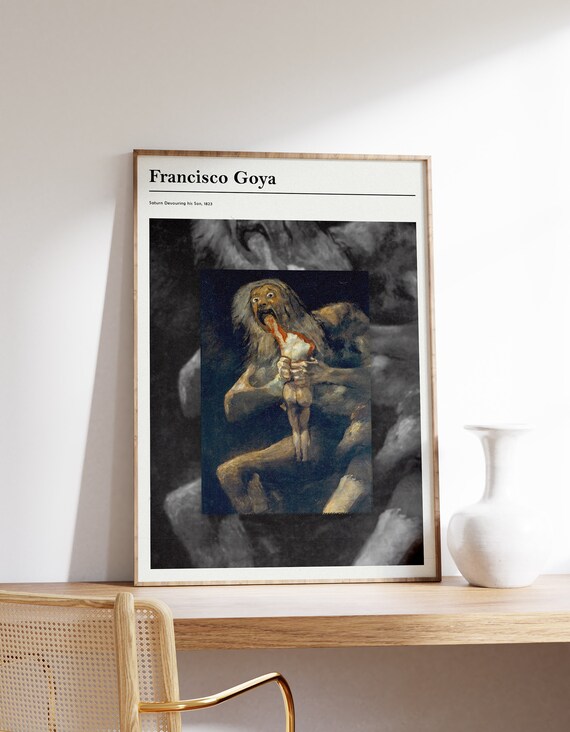 Francisco Goya Saturn Devouring His Son 1823 Dark Painting Art Poster