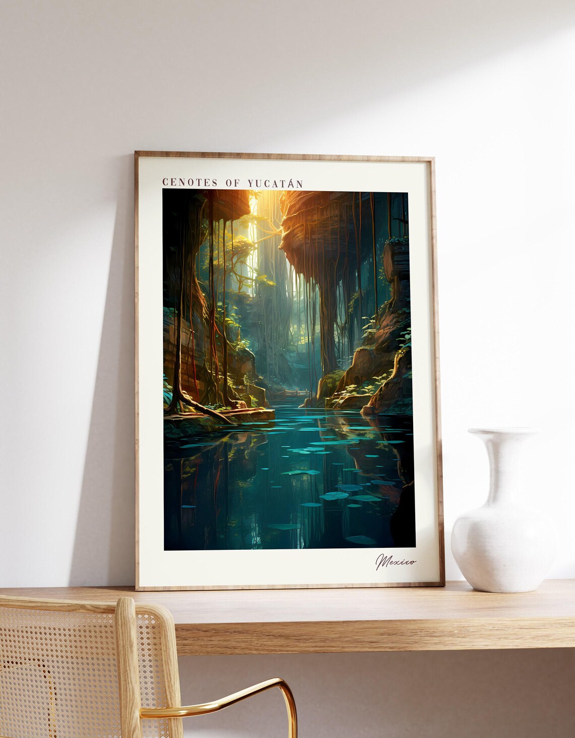 Cenotes Of Yucatn Travel Poster, Mexico Decor
