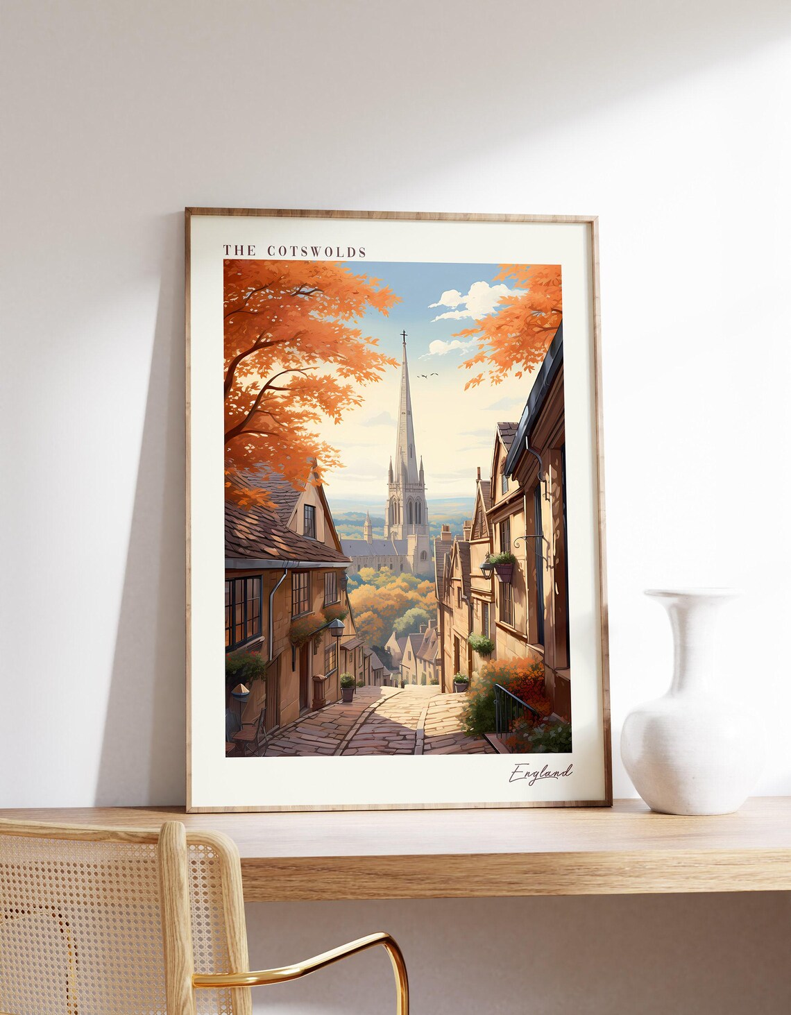 The Cotswolds Travel Poster, England Decor Print