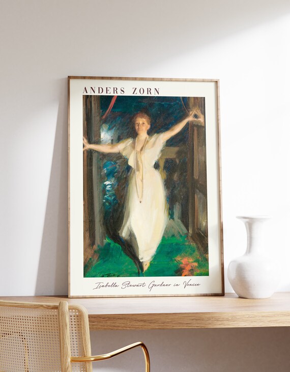 Anders Zorn Isabella Stewart Gardner In Venice 1894 Exhibition Poster Print Wall Art Modern