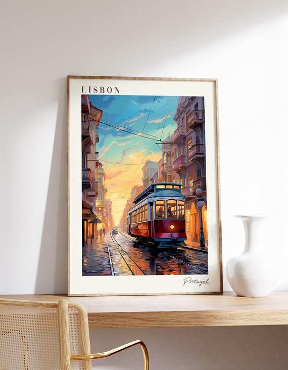 Lisbon Travel Poster, Portugal Decor Print