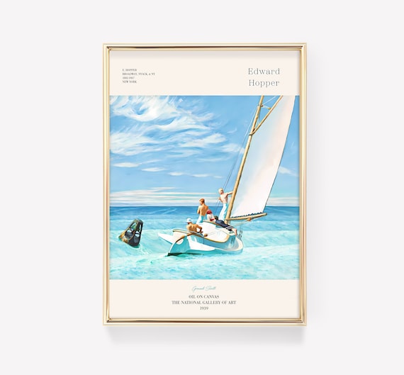 Edward Hopper Ground Swell Sailing Poster Sailboat Ocean Scene 1939
