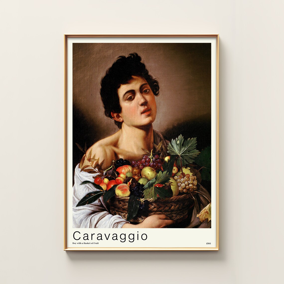 Caravaggio Boy with a Basket of Fruit 1593 Classic Baroque Art Poster