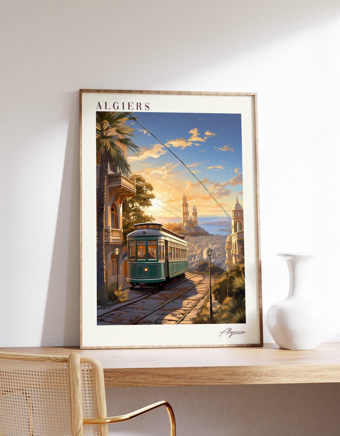 Algiers Travel Poster, Algeria Decor Print
