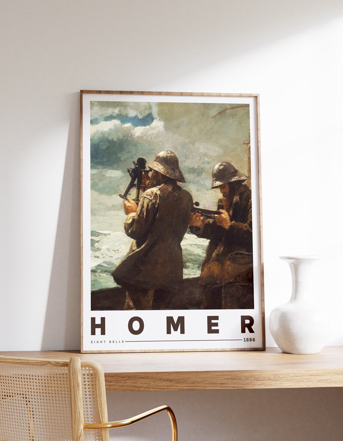 Winslow Homer Eight Bells 1886 Sailors Ship Deck Exhibition Poster