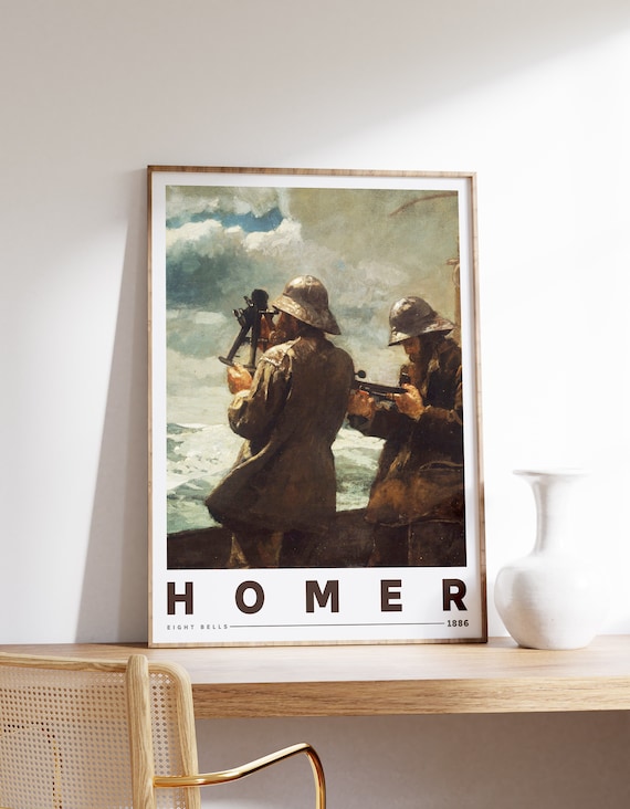 Winslow Homer Print Eight Bells 1886 Farmhouse Decor Exhibition Poster Ocean Sea Vintage Trendy Watercolor Painting