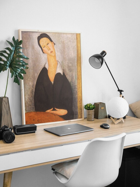 Portrait by Amedeo Modigliani, Vintage Art Print