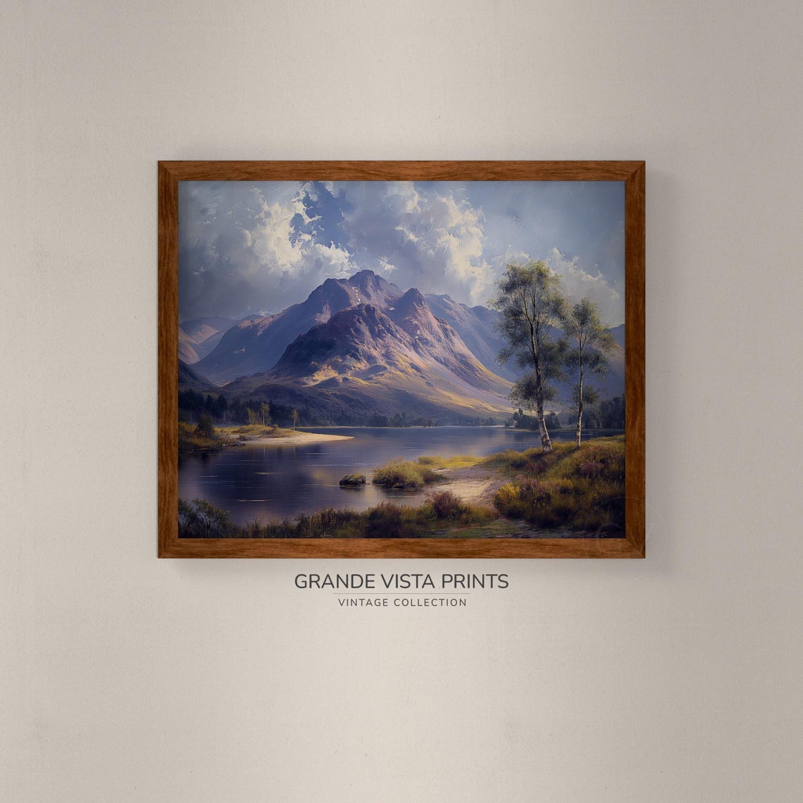 Moody Lake Shore Landscape Painting Wall Art Gv4067 - Image 4