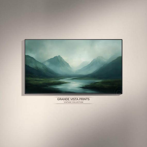 Cloudy Mountain Pass Landscape Wallpaper Mountain Valley Frame Tv Artwork Gv4863