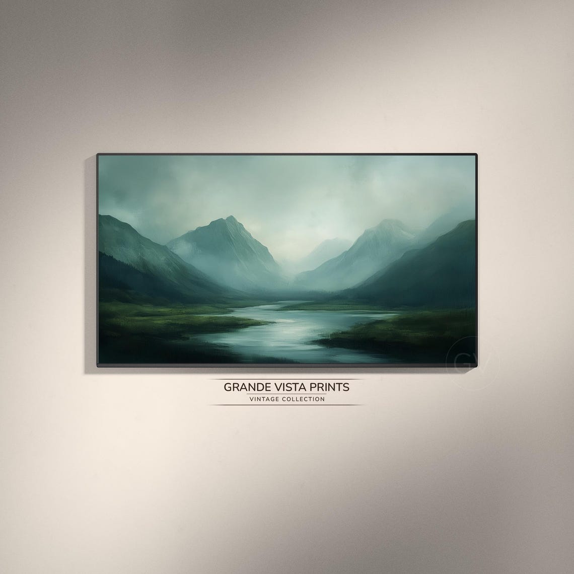 Cloudy Mountain Pass Landscape Wallpaper Mountain Valley Frame Tv Artwork Gv4863
