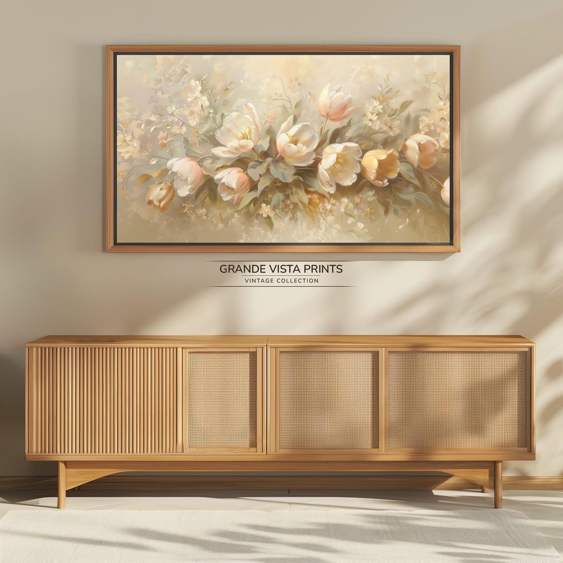 Ivory White Tulips Soft Neutral Blooms Gentle Floral Still Life Print - Image 4