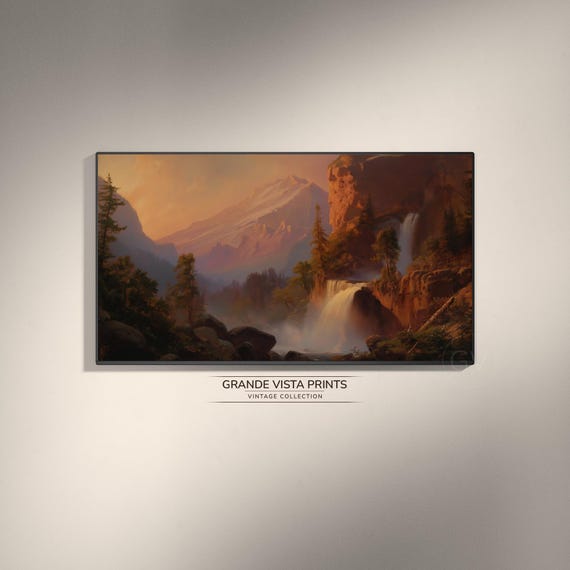 Sunrise Mountain Vista Frame Tv Art Landscape Painting Frame Tv Art Valley View Instant Gv4200