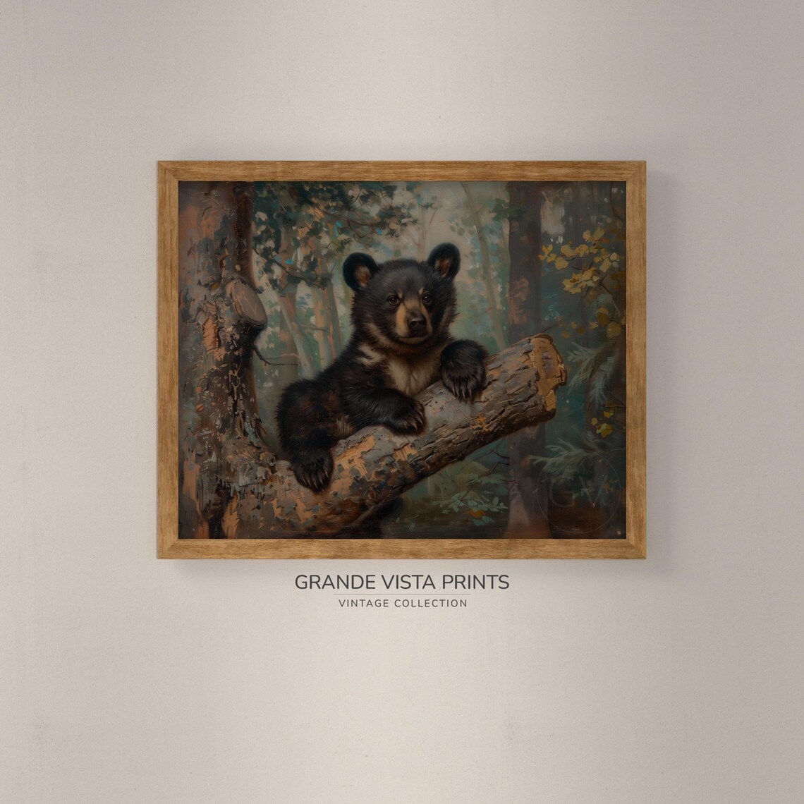 Black Bear Cub Wildlife Art Print, Animal Decor - Image 4