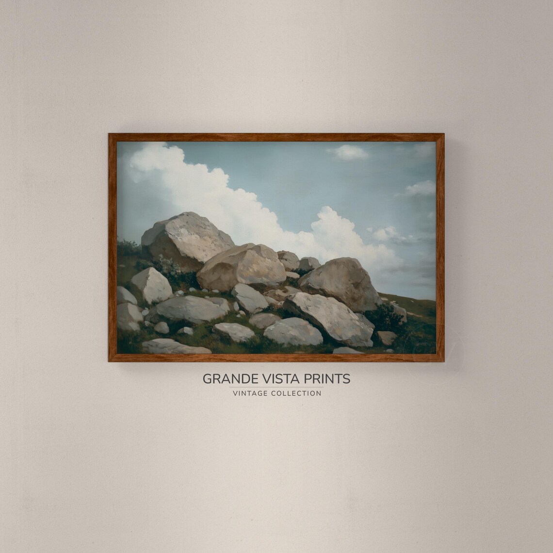 Mountain Rocks Landscape Painting, Mountain Landscape - Image 2