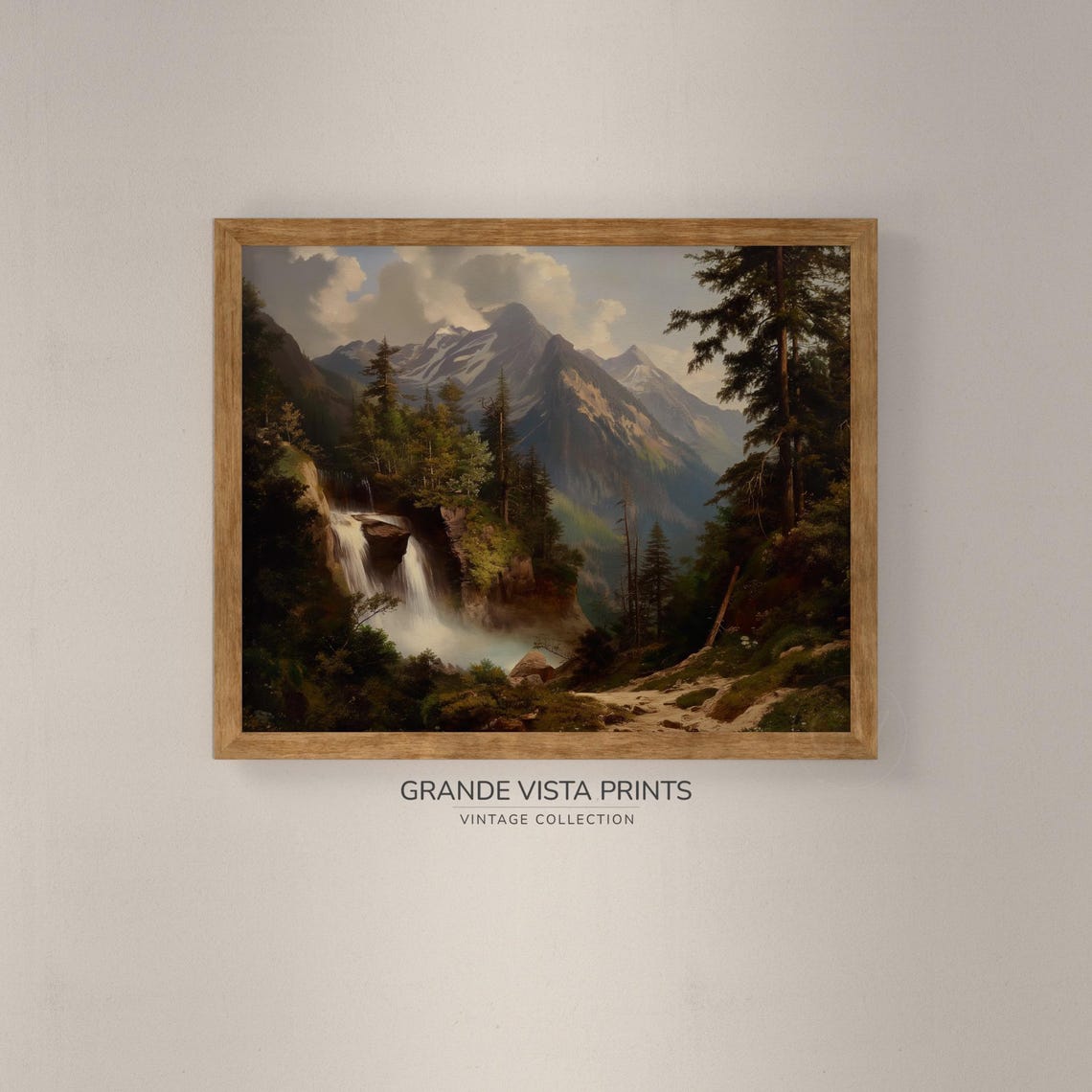 Moutain Waterfall Landscape Painting Waterfall Painting Wall Art Instant Waterfall Artwork Gv4234 - Image 4