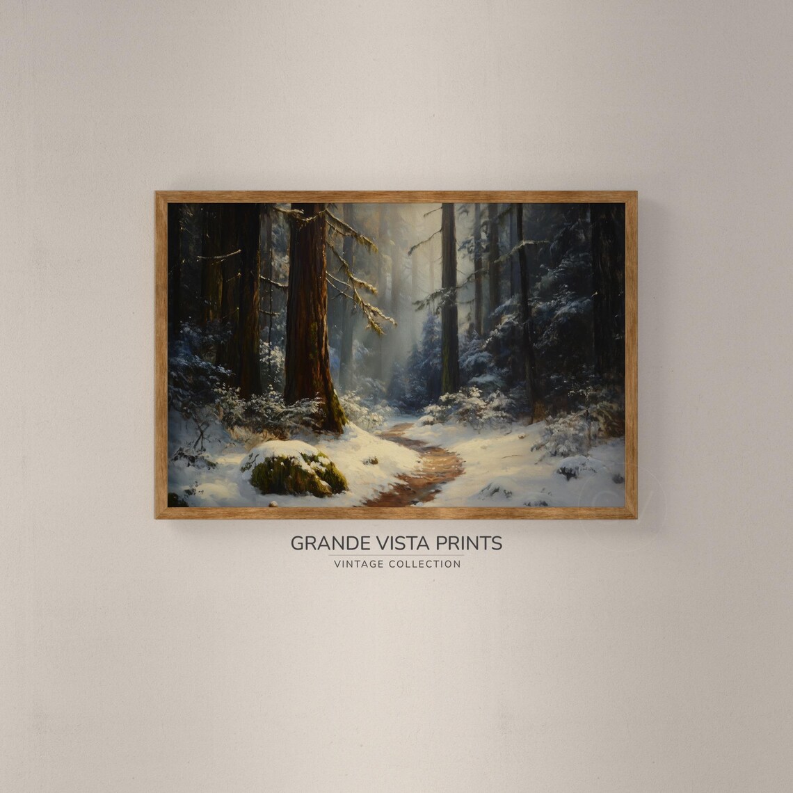 Winter Forest Trail, Winter Forest Scene Art Print - Image 2